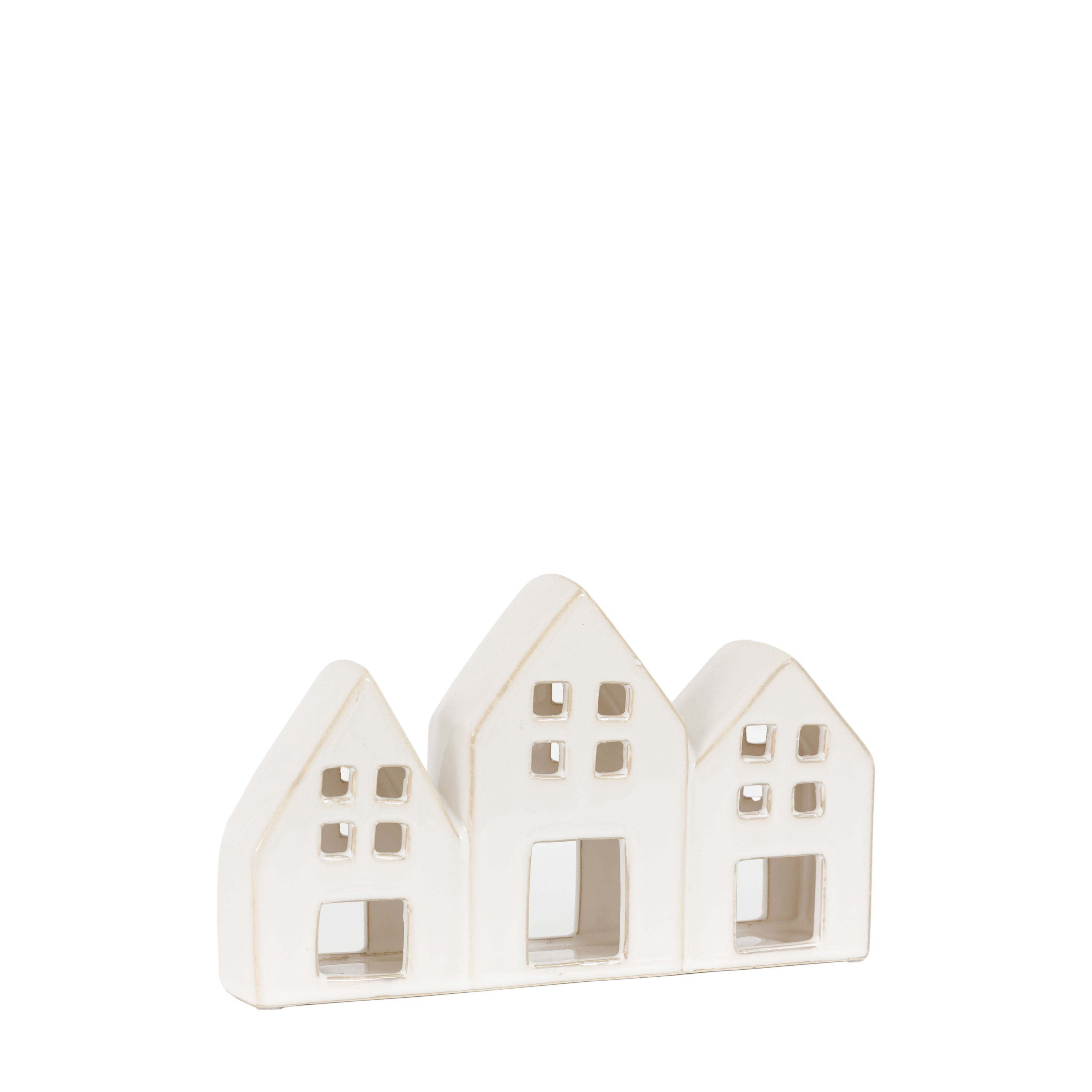 Pearly White Houses Tealight Holder